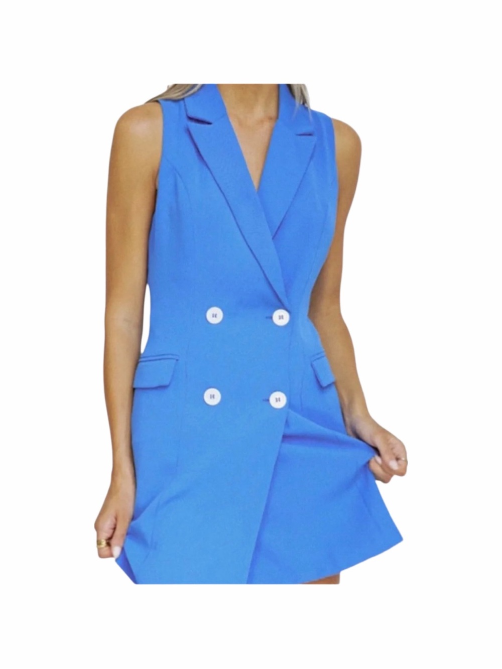YELLOW THE LABEL Liv Sleeveless Blazer
Dress in French Blue Size XL